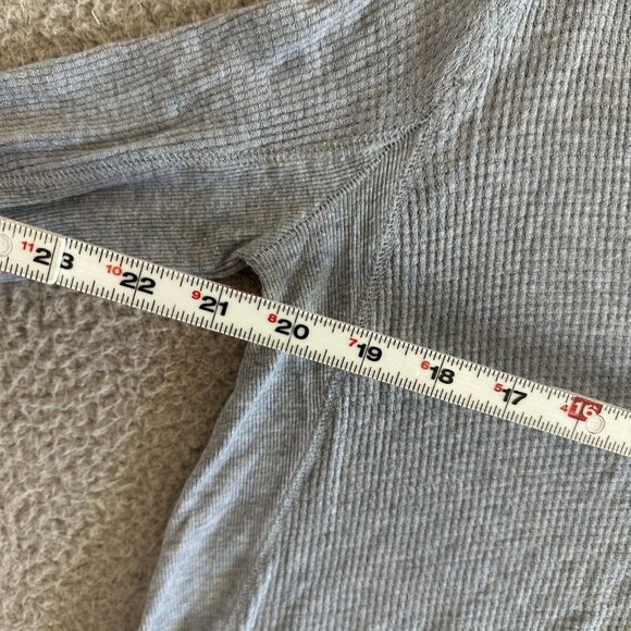 Free People Waffle Knit Top Boat Neck Shirt High Low Raw Hem Blue - Picture 3 of 16